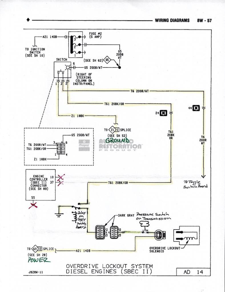 Retaining the stock Over Drive switch function - Dodge  