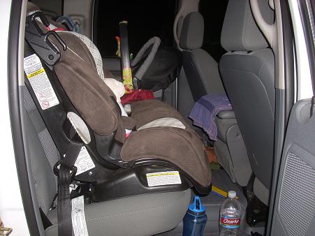 rear facing car seat in dodge ram quad cab